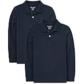 The Children's Place Boys Long Sleeve Soft Jersey Knit Polo,multipacks