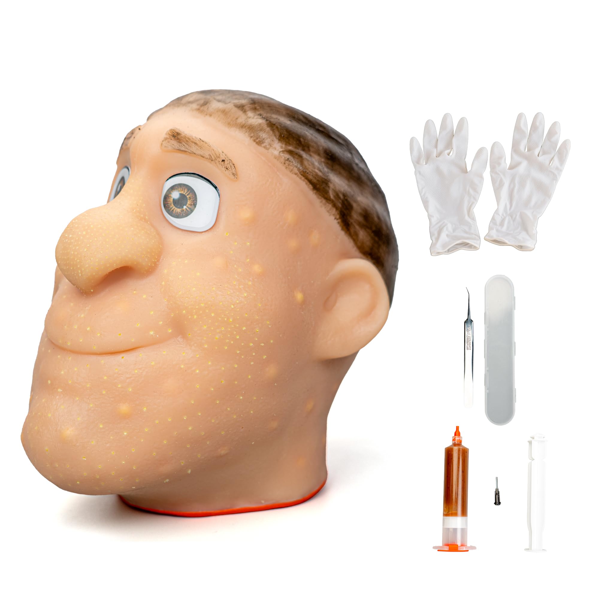 Photo 1 of brenzo 2026 New Refillable Pimple Popping Toy – Big Head Squeeze Toy with Golden Hair for Stress & Anxiety Relief, Realistic Pus Burst Fidget Toy, Funny Gag Gift for Adults