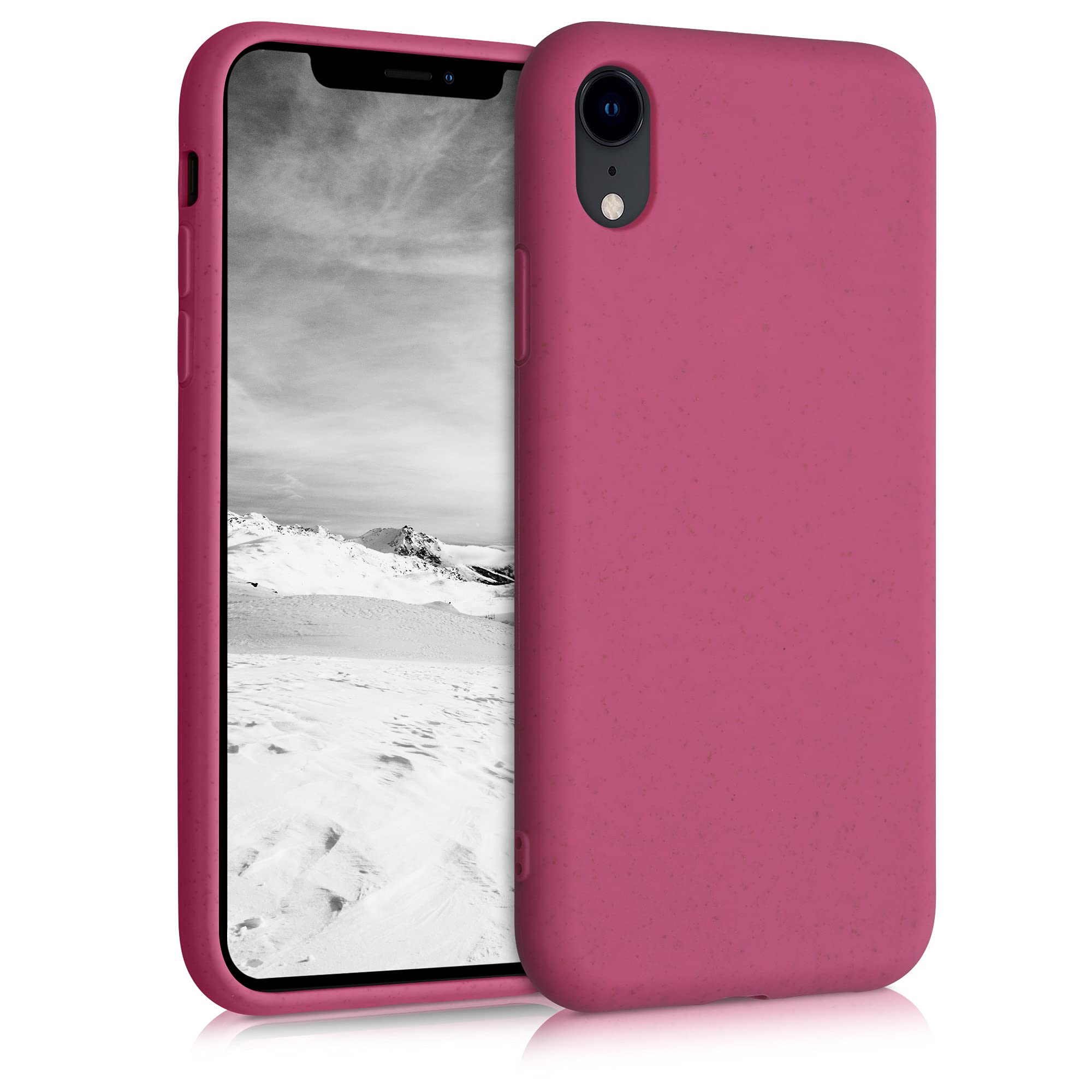 kalibri Wheat Straw Case Compatible with Apple iPhone XR - Case Matte Phone Cover Made of TPU and Wheat Straw - Raspberry Pink