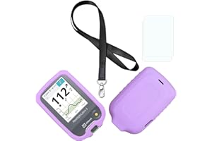 SNK New Premium Silicone Case(Lanyard + TPU Screen Protector) for Freestyle Libre & Freestyle Libre 2 (LPurple)