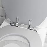 Harbour Housewares Soft Close Toilet Seat Grey Oval Wooden Hygienic MDF Hinges view 7
