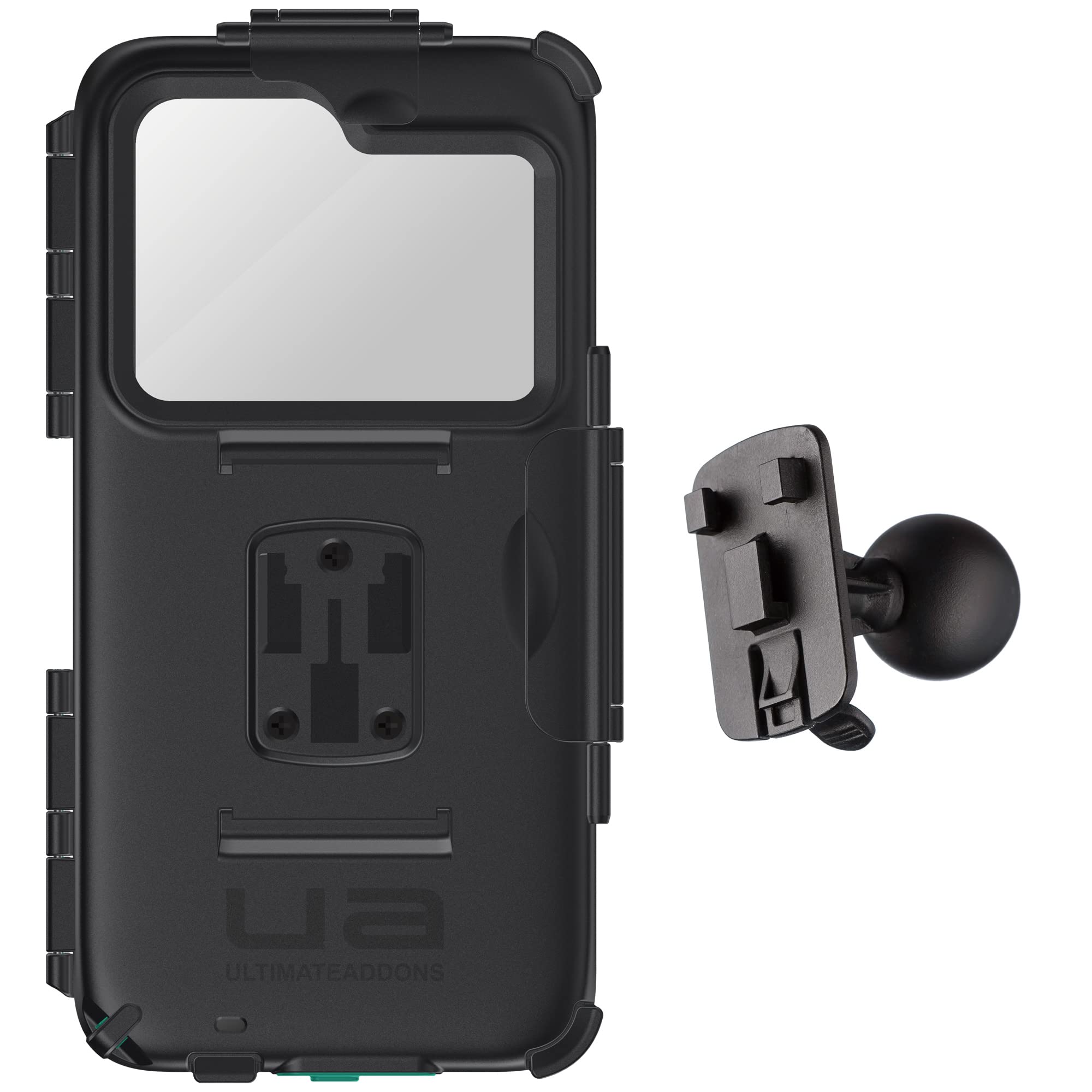 Ultimateaddons Universal Smartphone Slim Tough XXL (168 x 78mm) with Male 3 Prong Adapter Black