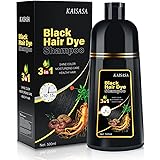 IIIMEIDU Black Hair Dye Shampoo, 3 in 1 Hair Color Shampoo for Women Men Gray Coverage, Herbal Ingredients Black Hair Dye 500