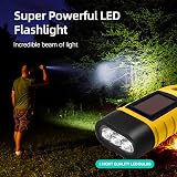 BINGKELE Wind Up Torch LED Hand Crank Solar Powered Emergency Flashlight view 6