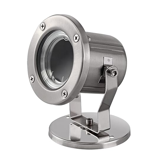 MD-DEAL 1er Set Edelstahl Teichleuchte Gartenstrahler Außenlampe Aussenleuchte GU10 IP68 ohne Leuchtmittel