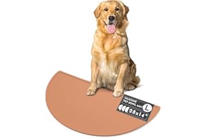 Should We Go? - Waterproof Silicone Pet Food Mat - Non-Slip, Spill-Proof Feeding Mats for Floors, Raised Edge Design, Easy-to-Clean, Durable Flexible Rubber Mat for Dog & Cat Bowls, Large-Terracotta