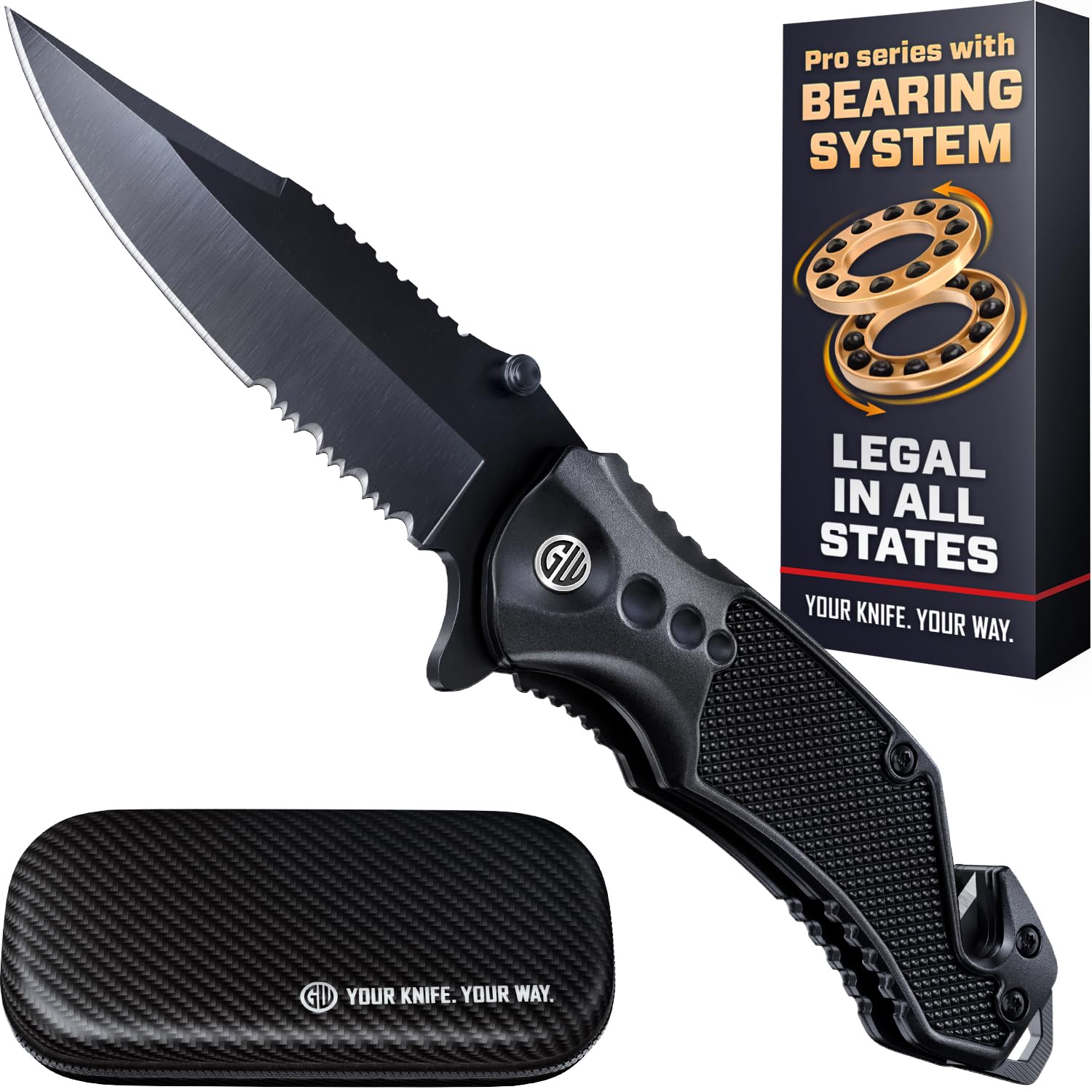 Legal Pocket Knife with Ball Bearing & Case - 5 in