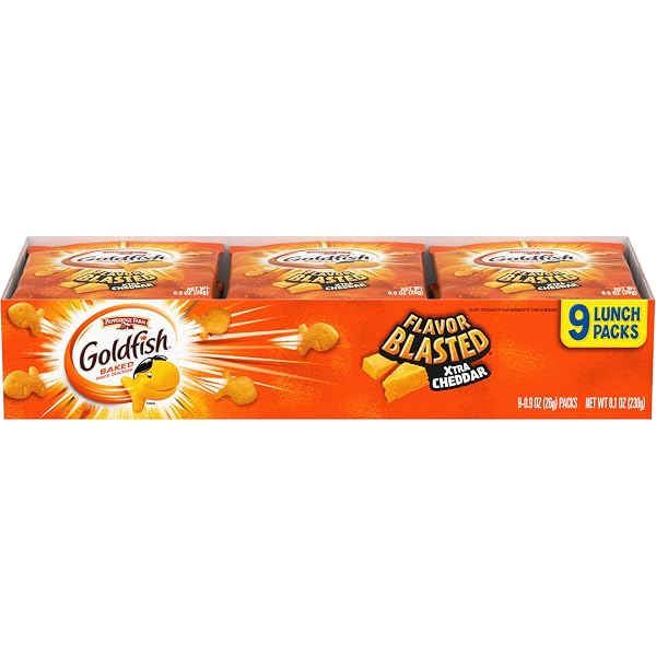 GOLDFISH FLAVOR BLASTED XTRA CHEDDAR CHEESE CRACKERS, BAKED...