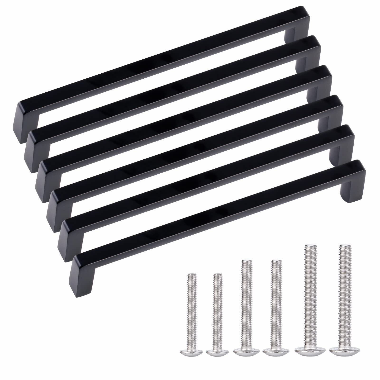 Photo 1 of ***FACTORY SEAL***

AOKENBAO 4-Inch Black Cabinet Handles Cabinet Door Handles Solid Drawer Knobs High-End Hardware Handles Dresser Handles TV Cabinet Handles 6-Pack (Nano Coated Matte Black)