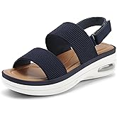 mysoft Women's Walking Sandals Comfortable Air Cushion Platform Elastic Ankle Strap Open Toe Ourdoor Summer Shoes