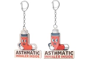 EliteSign Allergy Keychain Set for Kids/Adult – 2Pack with Epipen & Inhaler Inside Tags, Asthmatic, Milk, Nut