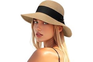 TRIFABRICY Beach Hats for Women, Sun Straw Hat for Women, UPF 50+ UV Sun Protection Sun Hat Womens, Foldable Floppy Sun Hat