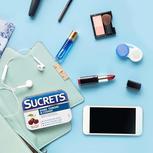 SUCRETS LOZENGES, SORE THROAT & COUGH VAPOR CHERRY, 18 CT (PACK OF 3)