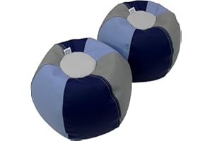 Factory Direct Partners 12267-NVPB SoftScape 10" Puffs Bean Bag Seating Set for Toddlers and Kids, Colorful, Flexible and Lightweight for Daycare, Preschool, Home (2-Pack) - Navy/Powder Blue