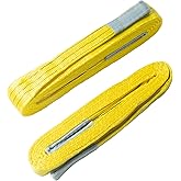 Kivomot 2-Pack 3"×20ft Lifting Sling, Heavy-Duty Polyester Strap, 6600 lbs Capacity, 5:1 Safety Factor, Eye-to-Eye Webbing Sling for Vehicle Recovery, Marine, Construction & Stage Use