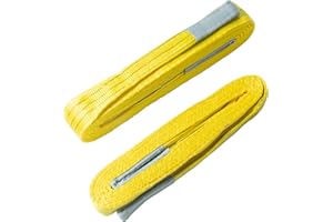 Kivomot 2-Pack 3"×20ft Lifting Sling, Heavy-Duty Polyester Strap, 6600 lbs Capacity, 5:1 Safety Factor, Eye-to-Eye Webbing Sling for Vehicle Recovery, Marine, Construction & Stage Use