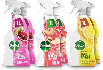 Dettol Antibacterial Multipurpose Cleaner Pack 6 1L Pomegranate Lime