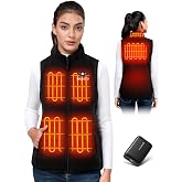 WASOTO Heated Vest Women Fleece Vest 16000mAh Battery Pack Charger Included Lightweight Slim Fit for Indoor Outdoor Work