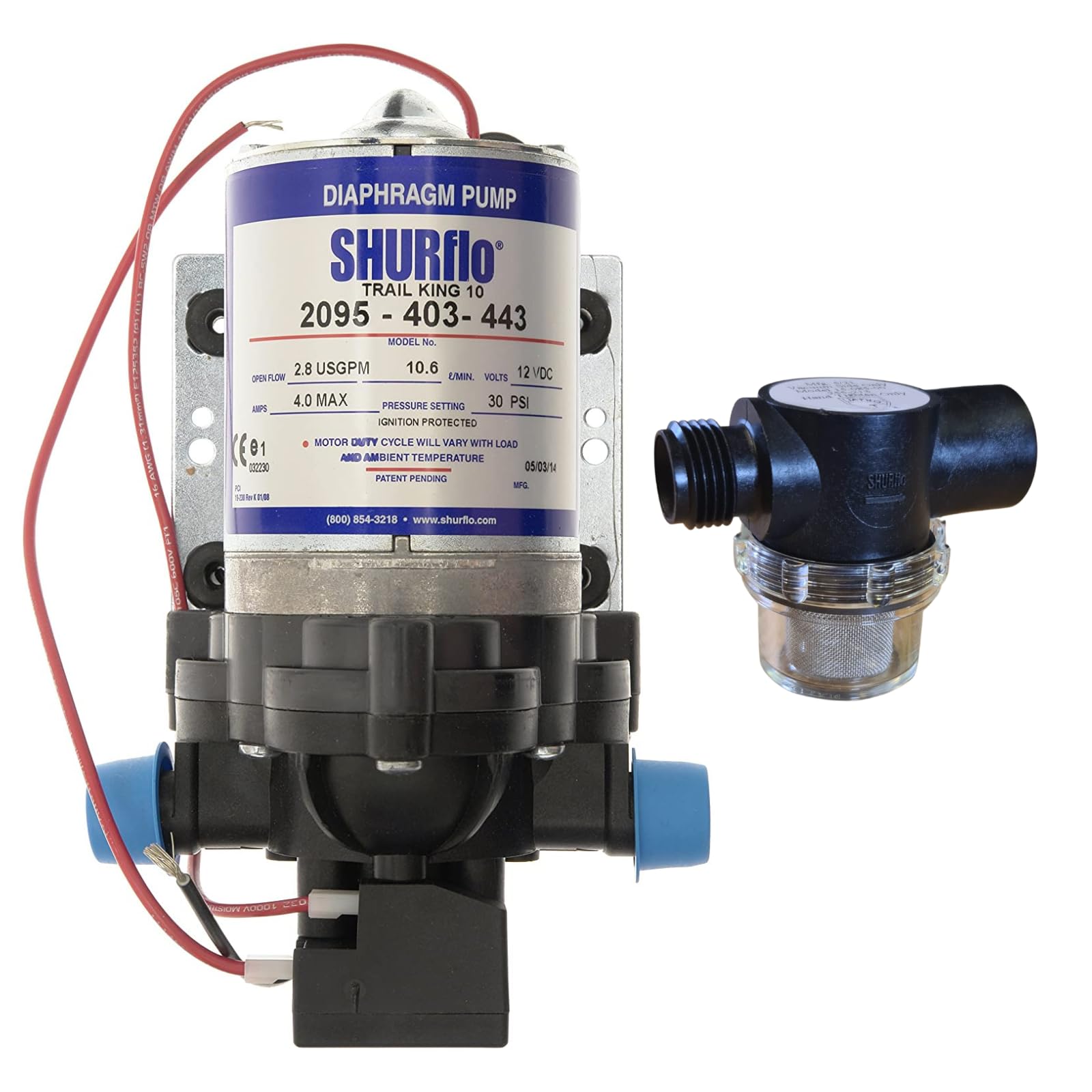 shurflo water pump with filter
