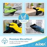 AIDEA Microfibre Cloth Pack of 8 30x30 cm Lint Free Streak Free Black view 4
