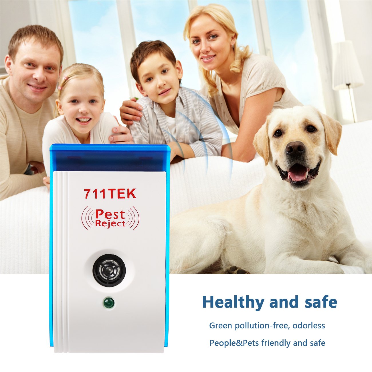 711TEK Ultrasonic Pest Repellent, ZS-2033 Electronic Pest Control Repeller Plug In, Pest Repeller for Mouse, Roaches, Bugs, Fleas, Mosquitoes, Spiders 4 Packs [2018 UPGRADED]