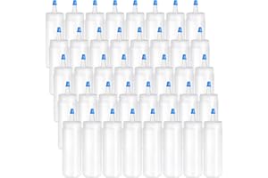 Fasmov Squeeze Bottle, 40 Pack 4-ounce Plastic Condiment Squeeze Squirt Bottles, Plastic Squeeze Bottles with Blue Tip Cap fo