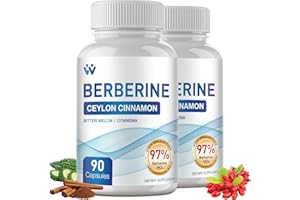 WACHRAY Berberine Supplement 1500mg - Berberine HCl 97% Purity with Ceylon Cinnamon Complex Supplements, Non-GMO Vegan - 180 Capsules (2 Pack)