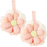 2PCS Cute Flower Bath Sponges Loofah Mesh Pouf Body Scrubber Exfoliating Shower Sponge for Women Shower Puff Soft Loofah Sponge Ball Bath Sponge for Sensitive Skin in Beauty Bathing Accessories