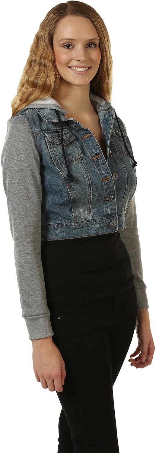 ladies hooded denim jacket