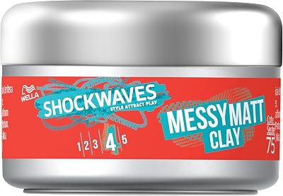 Wella Shockwaves Messy Matt Hair Clay Strong Hold Reworkable Texture 75ml