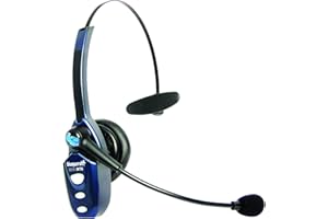 BlueParrott B250-XTS Mono Bluetooth Wireless Headphones 91% Noise Canceling Over Head Trucker Headset with Mic, Lightweight Design with Adjustable Headband, 20 hrs. Talk Time, Blue