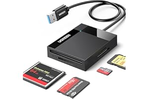 UGREEN SD Card Reader 4 in 1 USB 3.0 5Gbps Memory Card Adapter, Support Micro SD, MS, CF, UHS-I, SDHC, SDXC, MMC, MMC, Plug a
