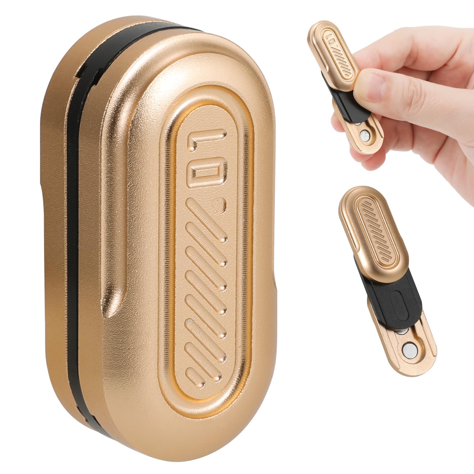 Sunny Power Fidget Slider Stress Relief Toy, Metal Poker Push Card, Portable Fidget Toys for Adults Anxiety Relief Magnetic Sensory Desk Toy, Gift for Boyfriend Fidget Hand Spinners for Men and Women