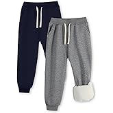 Shouldin 2-Pack Kids Sweatpants Toddler Fleece Jogger Pants Athletic Elastic Waistband Sweatpants for Boys and Girls