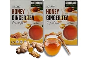 Instant Honey Ginger Tea - Original Flavor - Gift Pack of 2, 20 ct. Boxes By Lyza's Sweets & Treats