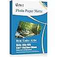 Uinkit 120 Sheets Presentation Paper Matte 8.5x11 Inkjet 48lb 180gsm Single Side Printable Photo for All Dye Ink Inkjet Printers