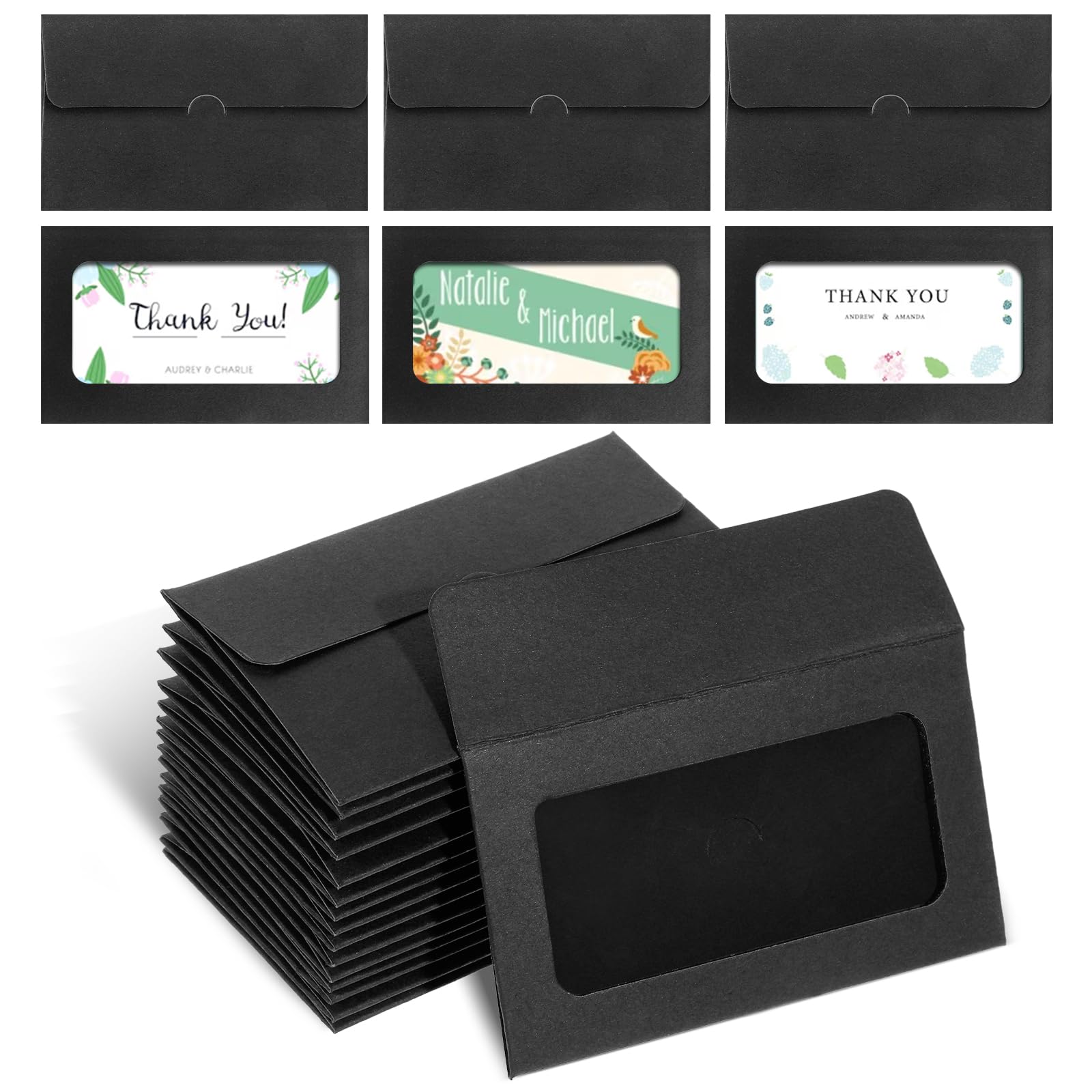 Photo 1 of 150 Packs Window Gift Card Envelopes Gift Card Sleeves Credit Card Size Envelopes Business Invitation Card Envelopes Without Card for Thanksgiving Christmas(3.9 x 2.4 Inch)