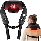 Neck and Shoulder Massager with Heat, Cordless Back and Neck Massager, Upgraded Graphene Heating, 4D Shiatsu Deep Kneading Massage for Shoulder, Back,Leg,Pain Relief, Portable Gifts for Dad Mom Friend