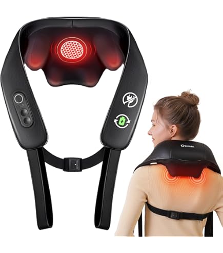 Amazon.com: Homedics Shiatsu Neck Massager with Heat Integrated Onand Off  Button, Deep-Kneading Massage, Comfort Flex Handles Control Intensity for  Sore Muscles, Soft Foam, Easy to Use, Brown : Health & Household