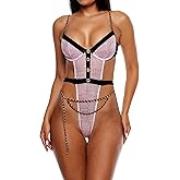 Forplay womens Keep It Classy Mesh Teddy Lingerie Set