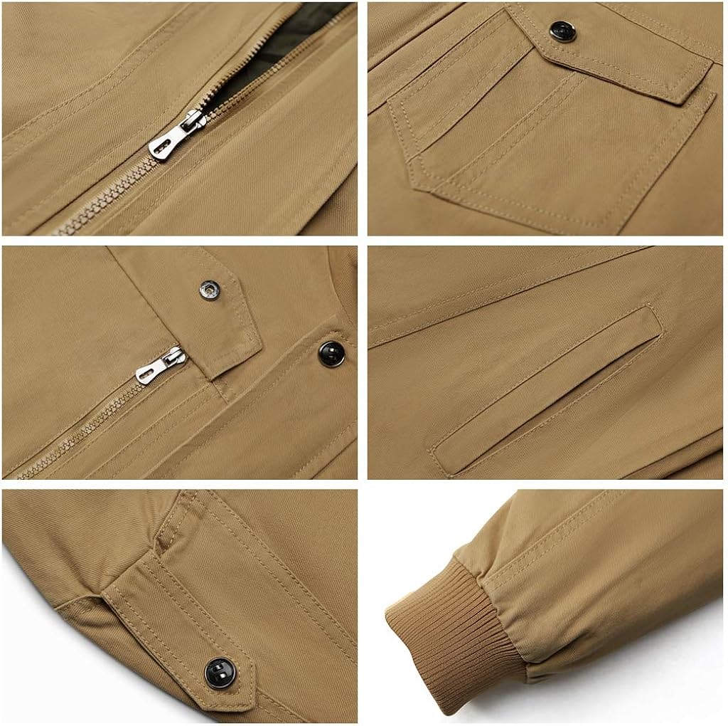 WEEN CHARM Men's Military Jackets Lightweight Casual Windbreaker Spring Cotton Bomber Jacket Outwear at  Men’s Clothing store