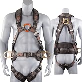 Safety Harness Fall Protection Padded on the shoulders, waist, and legs, featuring front O-rings, with upgraded quick-release buckles, meets ANSI standards, suitable for roofing work, construction