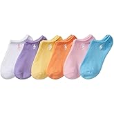 POLO RALPH LAUREN girls Classic Sport Low Cut Socks - 6 Pair Pack - Soft Lightweight Cotton Comfort