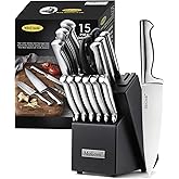 McCook® Knife Sets, German Stainless Steel Knife Block Sets with Built-in Sharpener