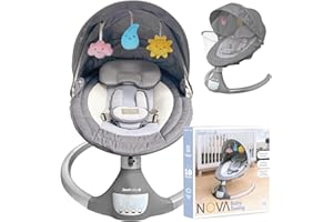 JOOL BABY PRODUCTS Nova Baby Swing for Newborns - Electric Motorized Infant Swing, Bluetooth Music, 10 Preset Melodies, Remote (2024 Model) - Jool Baby