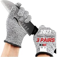 Cut Resistant Gloves,3 Pairs Safety Kitchen Cuts Gloves,Skinning Gloves
