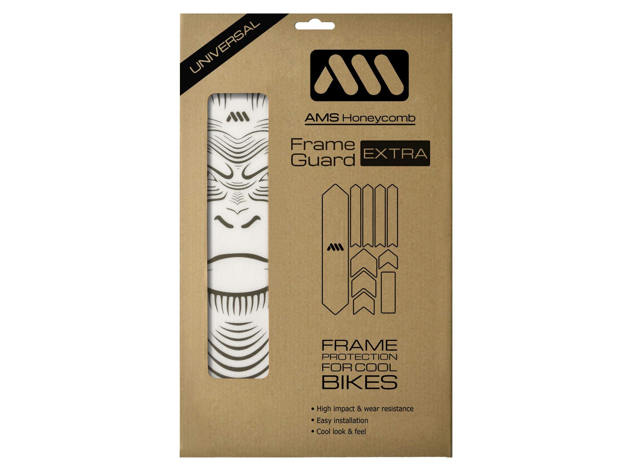 All Mountain Style AMS High Impact Frame Guard Extra – Protects your bike from scratches and dings, Clear/Ape