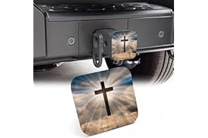NITAHHHY Trailer Hitch Cover, Jesus Christ Cross with Light on Sky 2 Inch Hitch Plug Covers Hitch Cover Tube Rubber Towing, Square Receiver Plug Cap for Cars Suvs Trucks