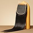 Triippy Raw Hair 5x5 HD Lace Closure Straight More Less Shedding than Regular Virgin Hair, 0.10mm Ultra-Thin 5x5 Swiss Real HD Lace with 100% Raw Cambodian Human Hair 20 Inches