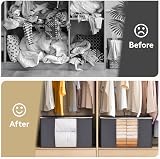 Lifewit 95L Clothes Storage Bags, Large Box with Lid, 3 Pack, Grey view 7